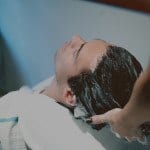 Man getting his hair washed